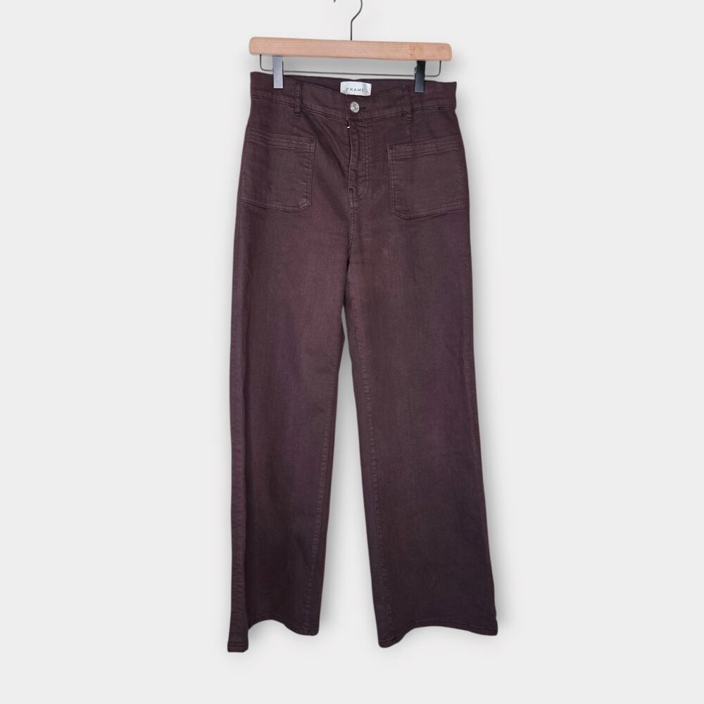 FRAME Le Slim Palazzo Espresso Brown Flared Jeans Women's 28